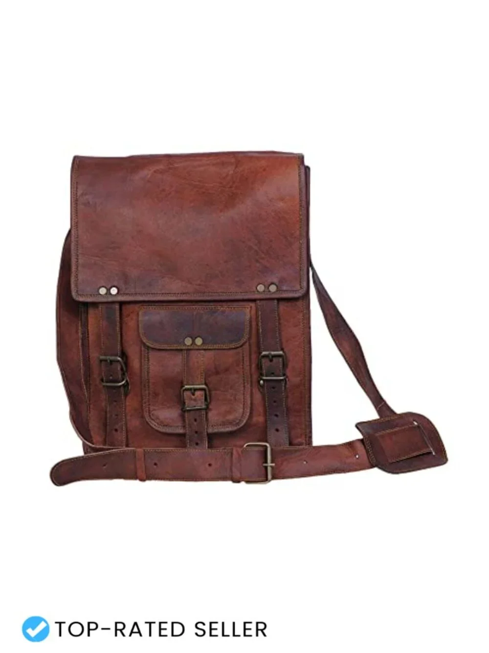 Full Grain Leather Messenger Bag Satchel Tablet Bag 11 inch Unisex
